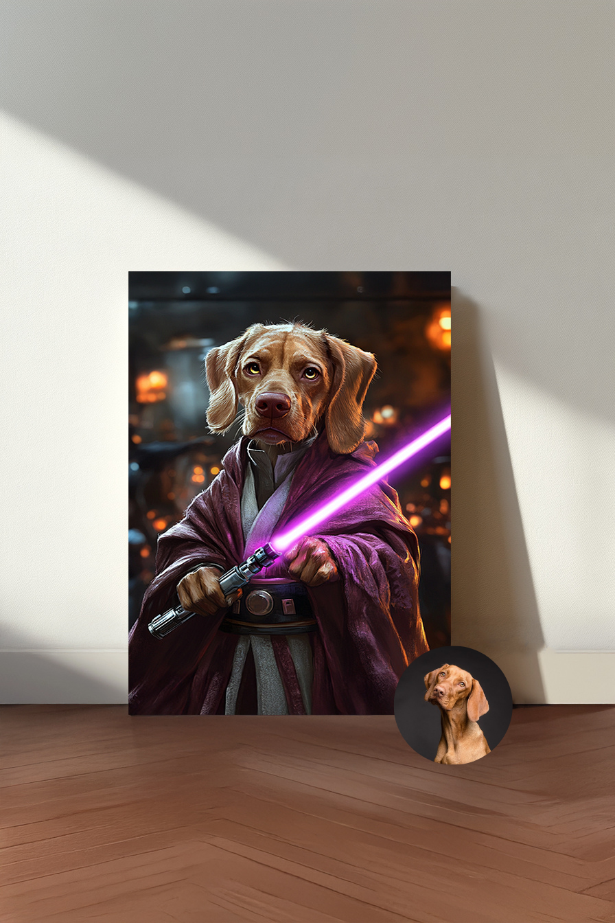 Custom Star Paws Pet Portrait – Personalized Galactic Cat & Dog Wall Art